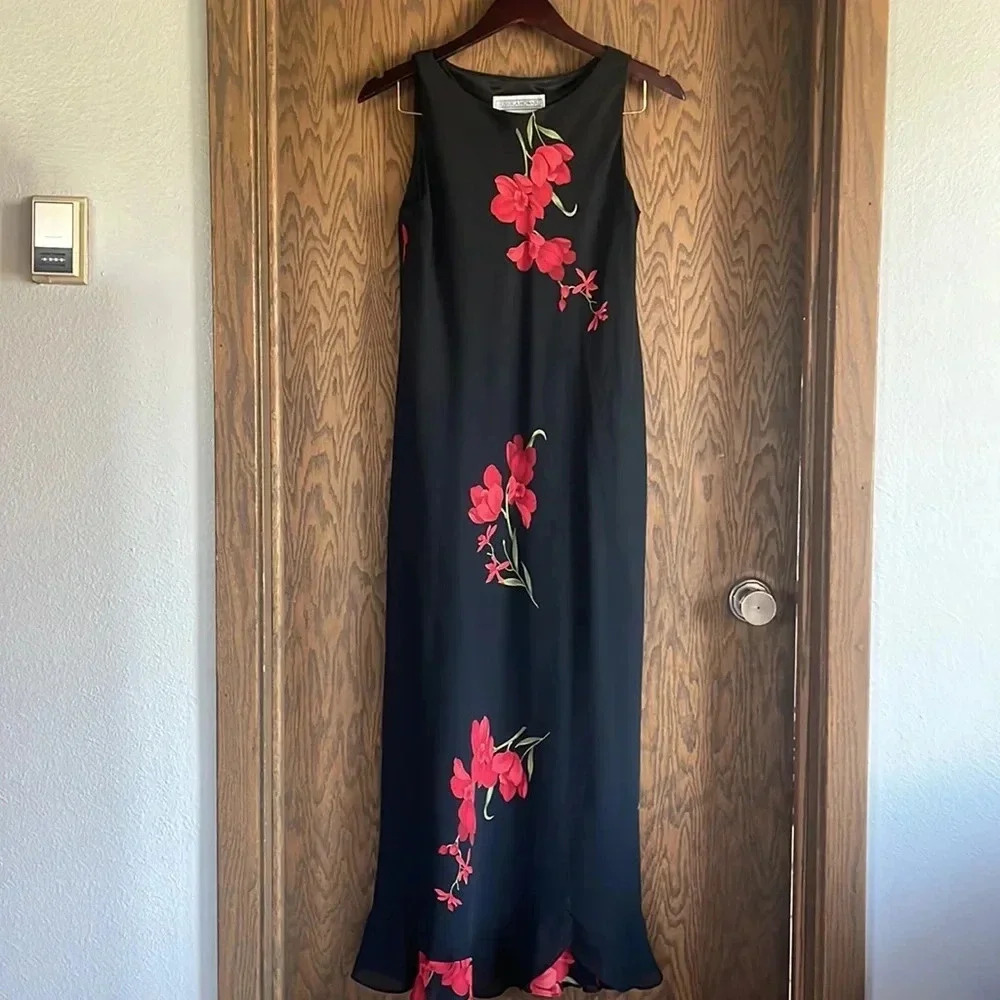 Vintage Black Jessica Howard‎ Maxi Dress S
